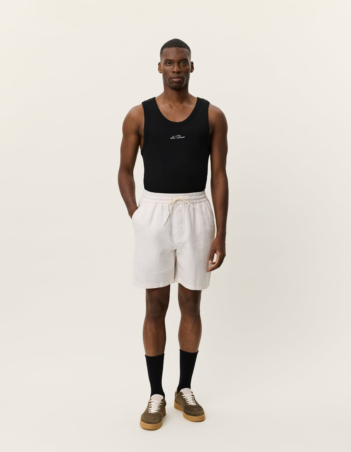 Otto Linen Shorts Eggnog White