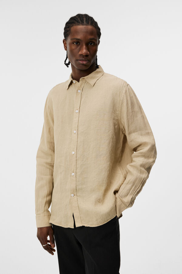 Reg ls clean linen shirt Light Beige