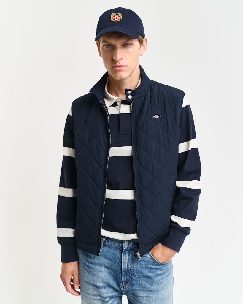 QUILTED WINDCHEATER VEST Evening Blue