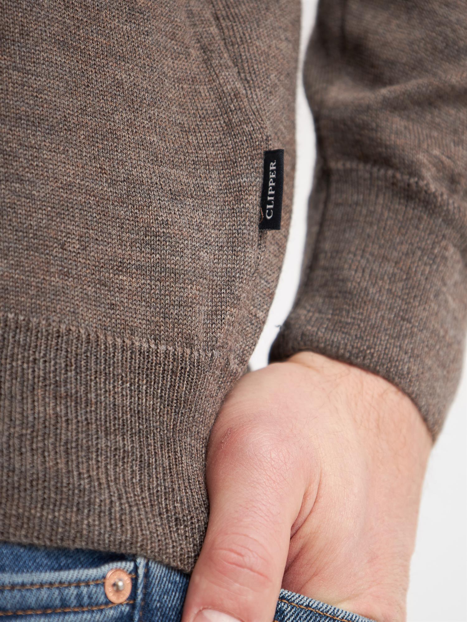 Milan Pullover O`neck Dark Khaki Melange