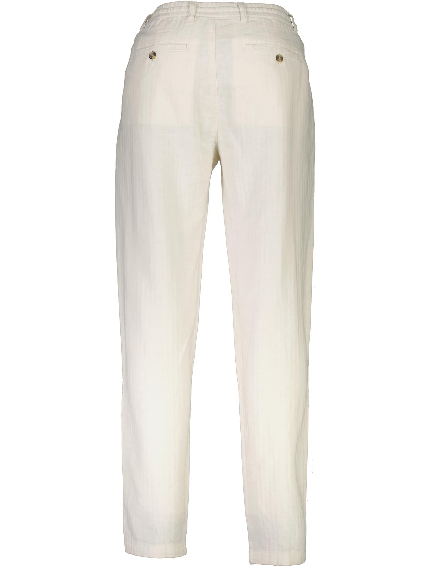 Linen blend herringbone pants Optical White