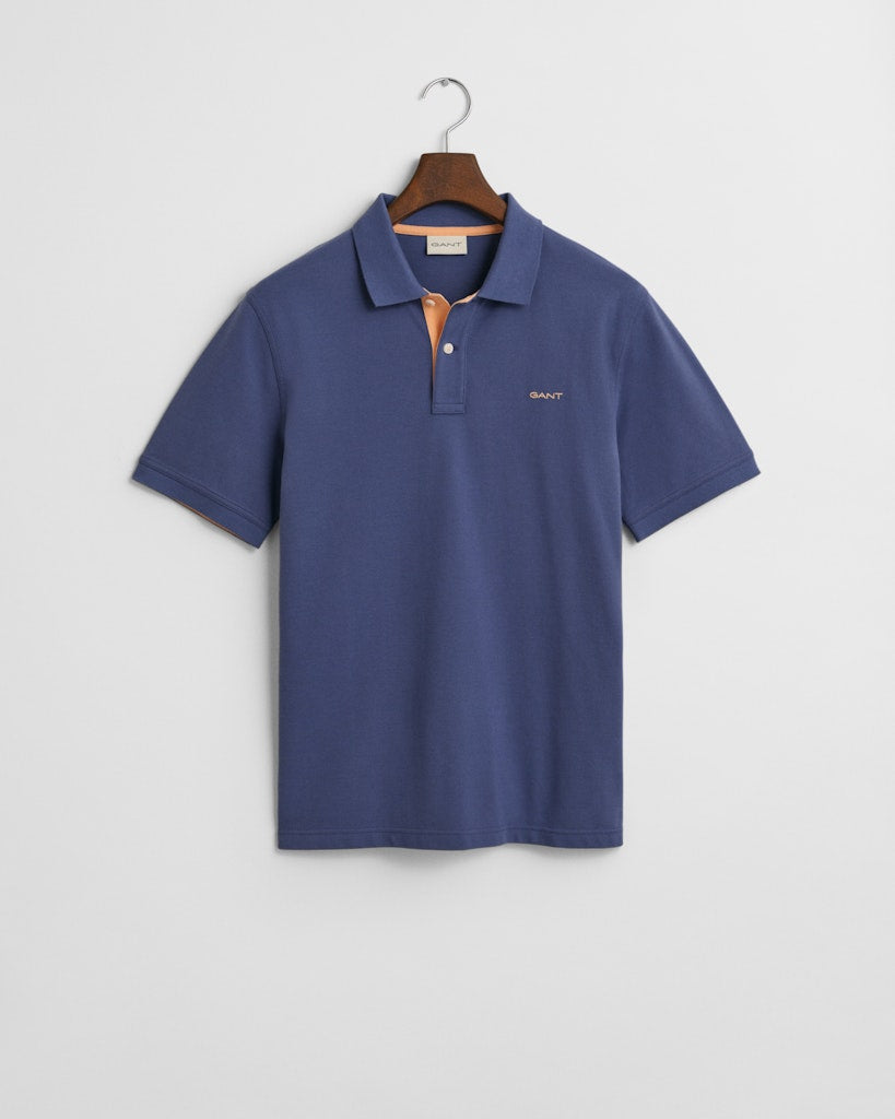 REG CONTRAST PIQUE SS POLO Dusty Navy