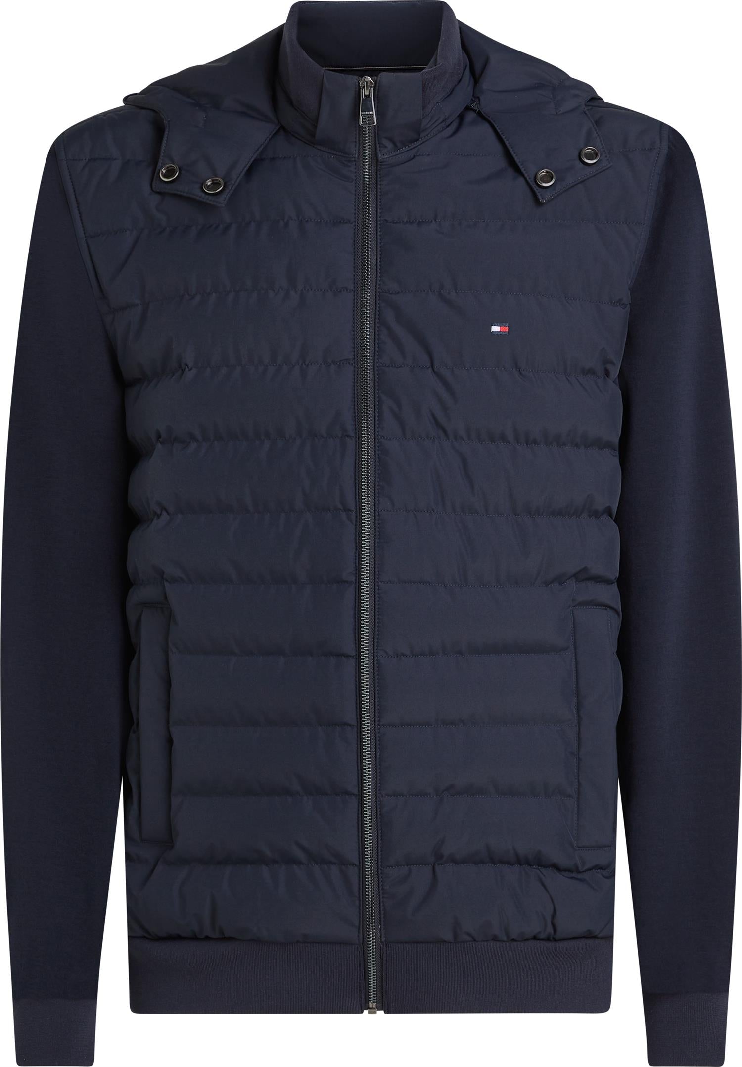 Mix Media Hooded Zip Through Desert Sky