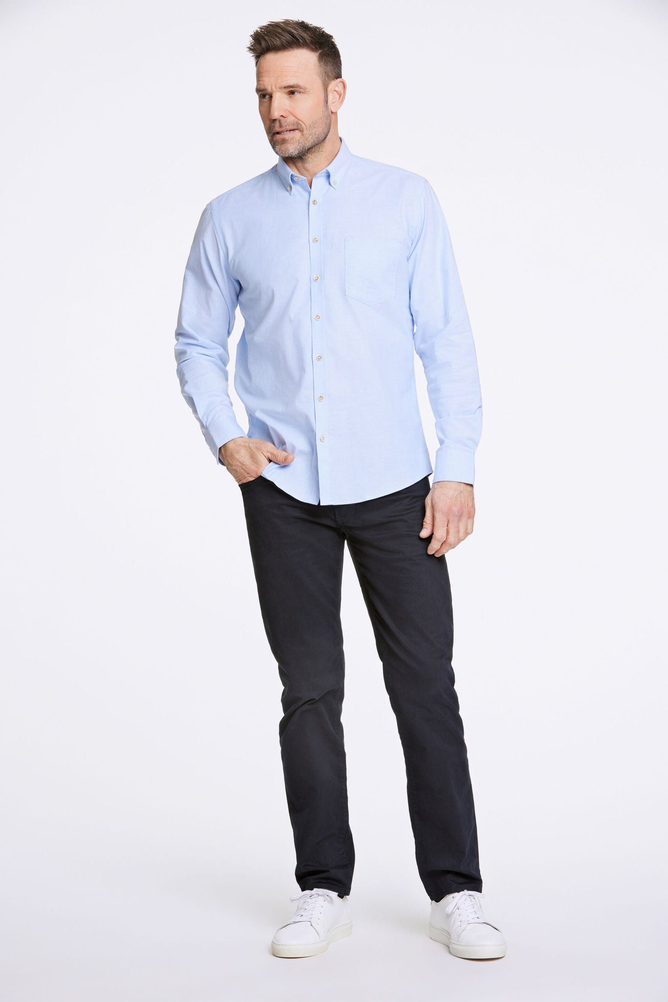 Oxford superflex shirt L/S Lyseblå