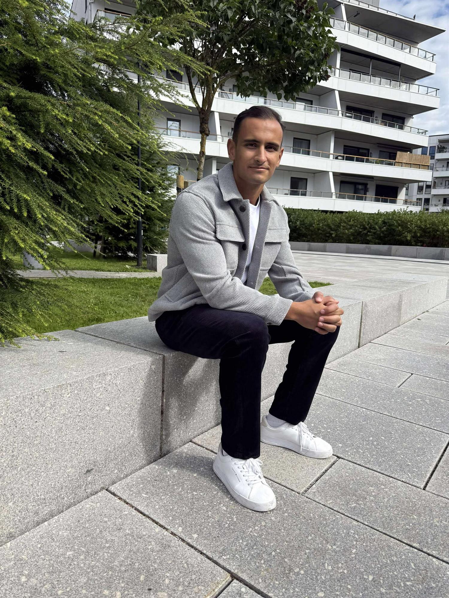 Nash Twill Wool Jacket Grey Melange