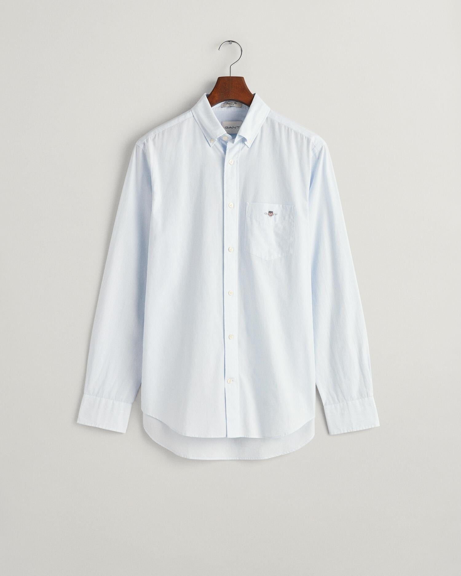Reg Classic Poplin Banker Shirt Light Blue