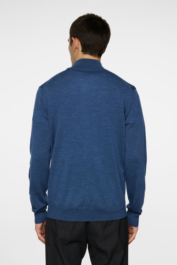 Kiyan Merino Quarter Zip Blå