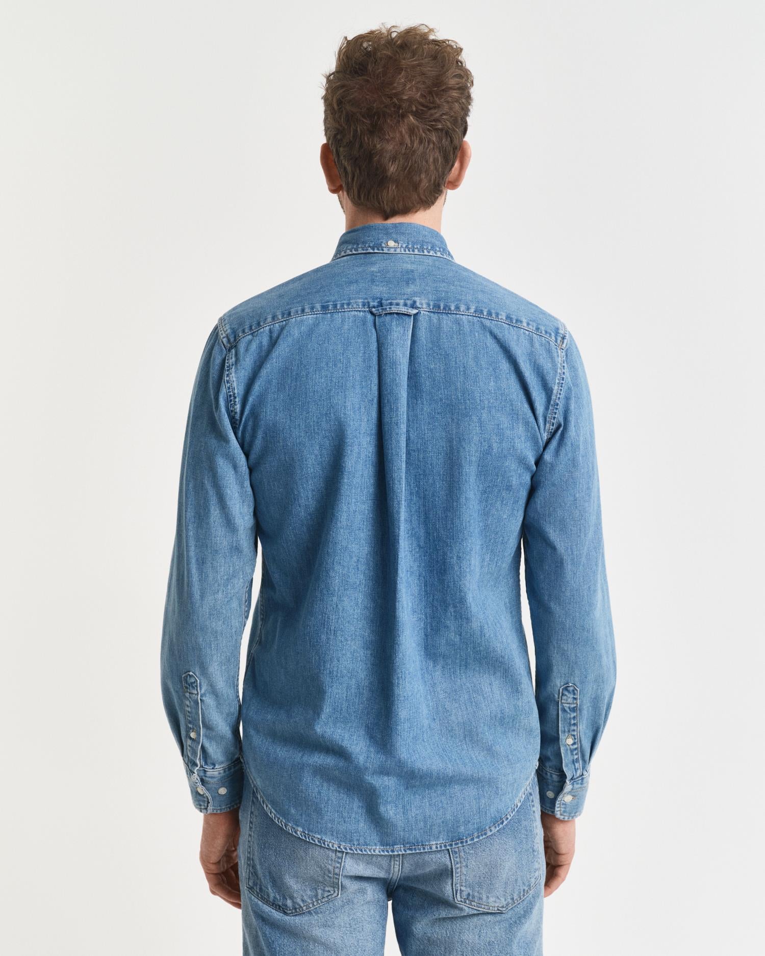 Reg Denim Shirt Semi Light Blue Worn In