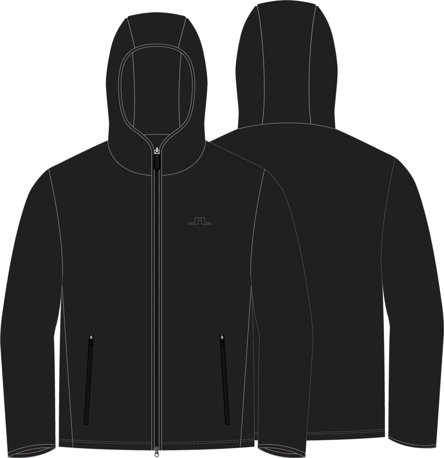 Seymor fleece zip hood Black