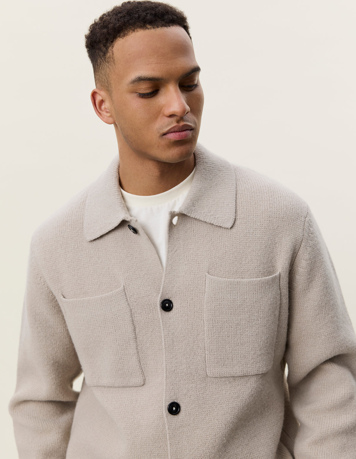 Milano Knit Overshirt Light Sand