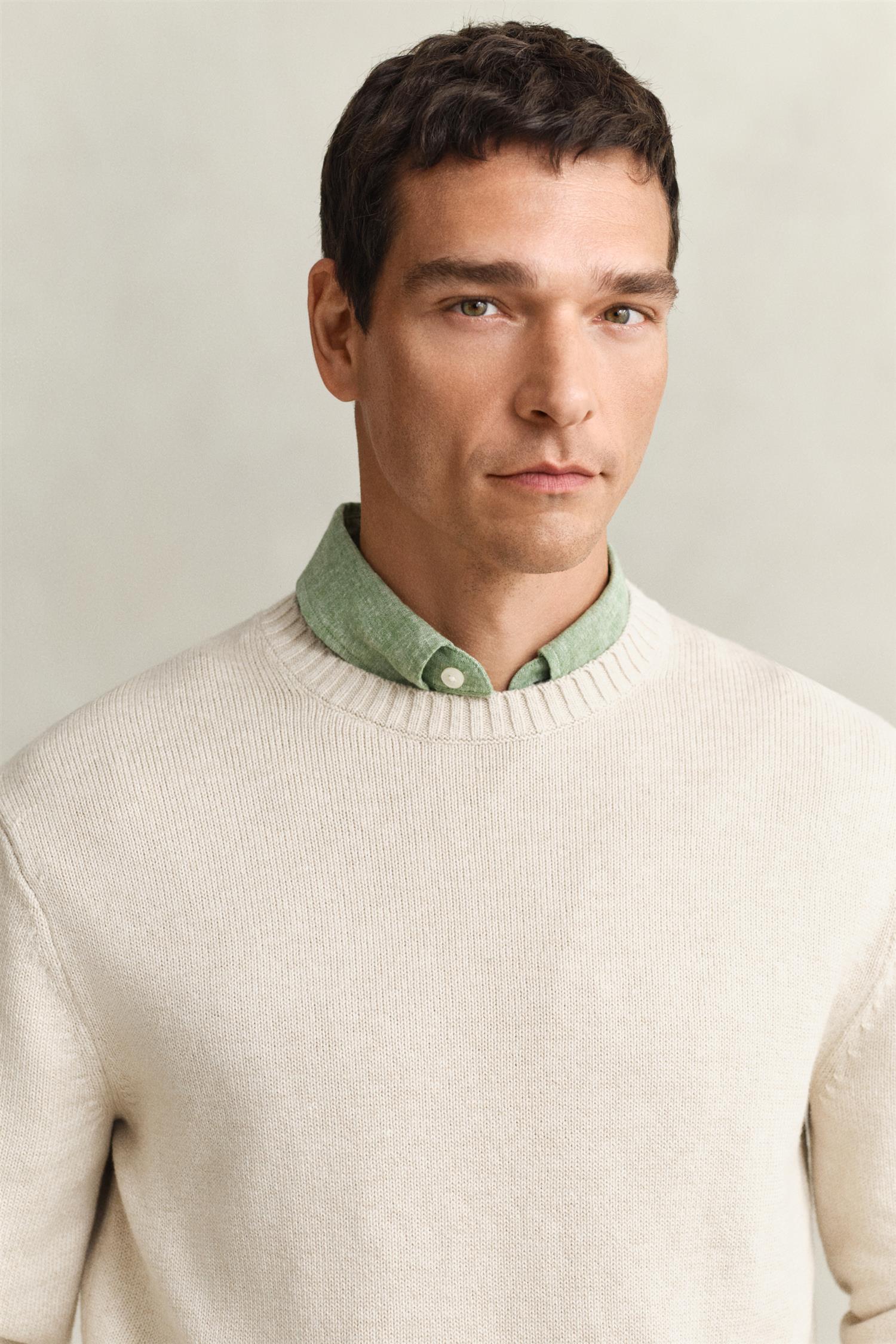 Cotton Blend C-Neck Seed Melange