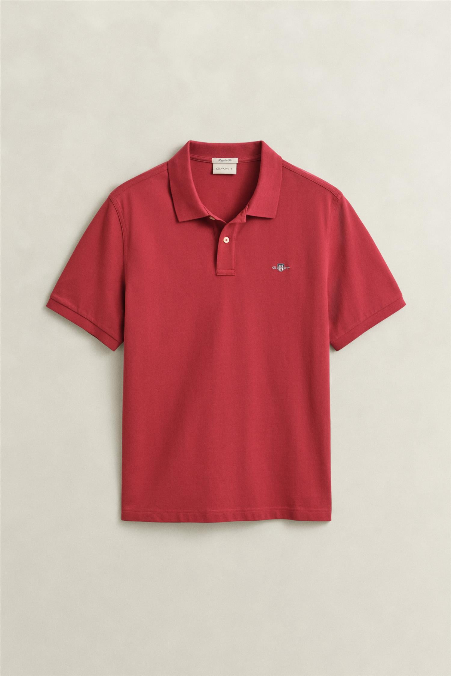 Reg Shield Ss Pique Polo Muted Red
