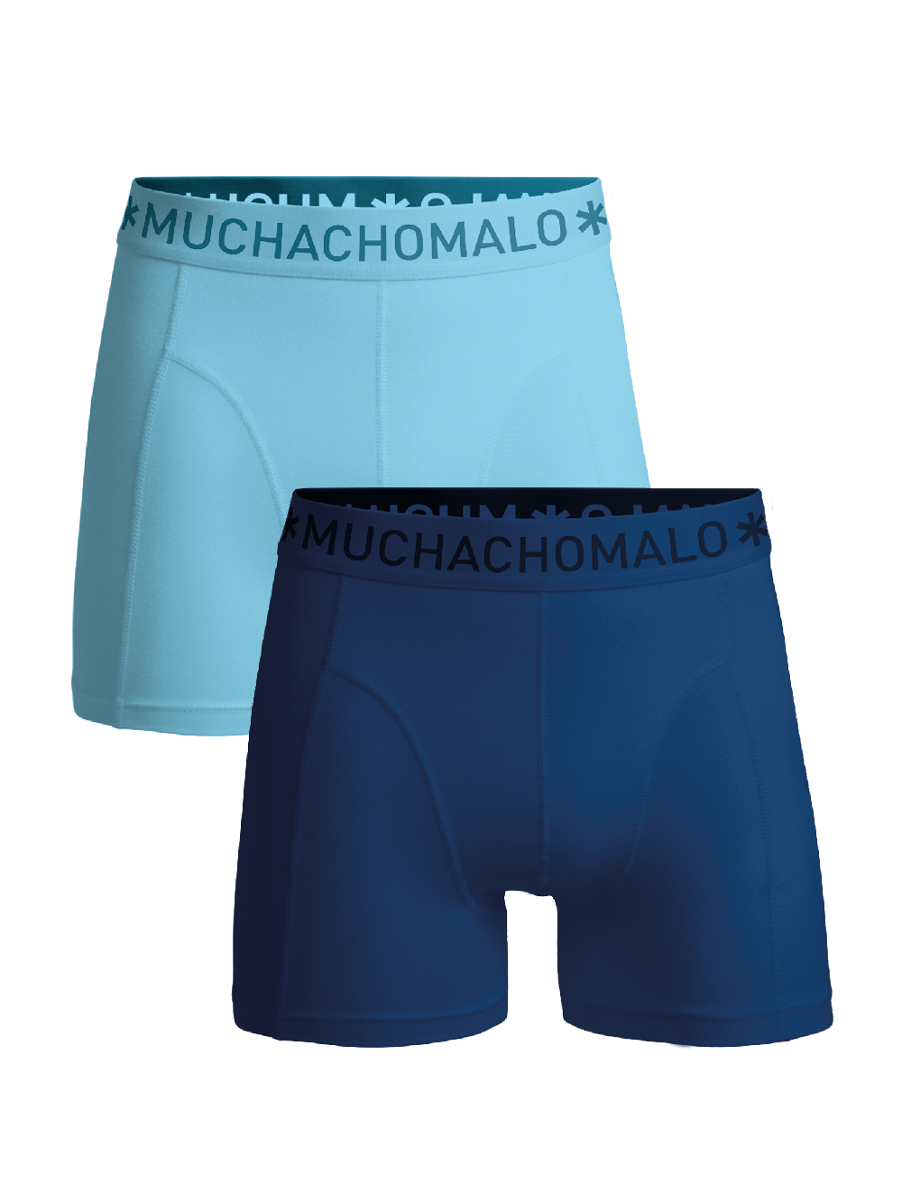 Muchachomalo 1010 Solid Boxer 2pk 677 Blue/Light Blue