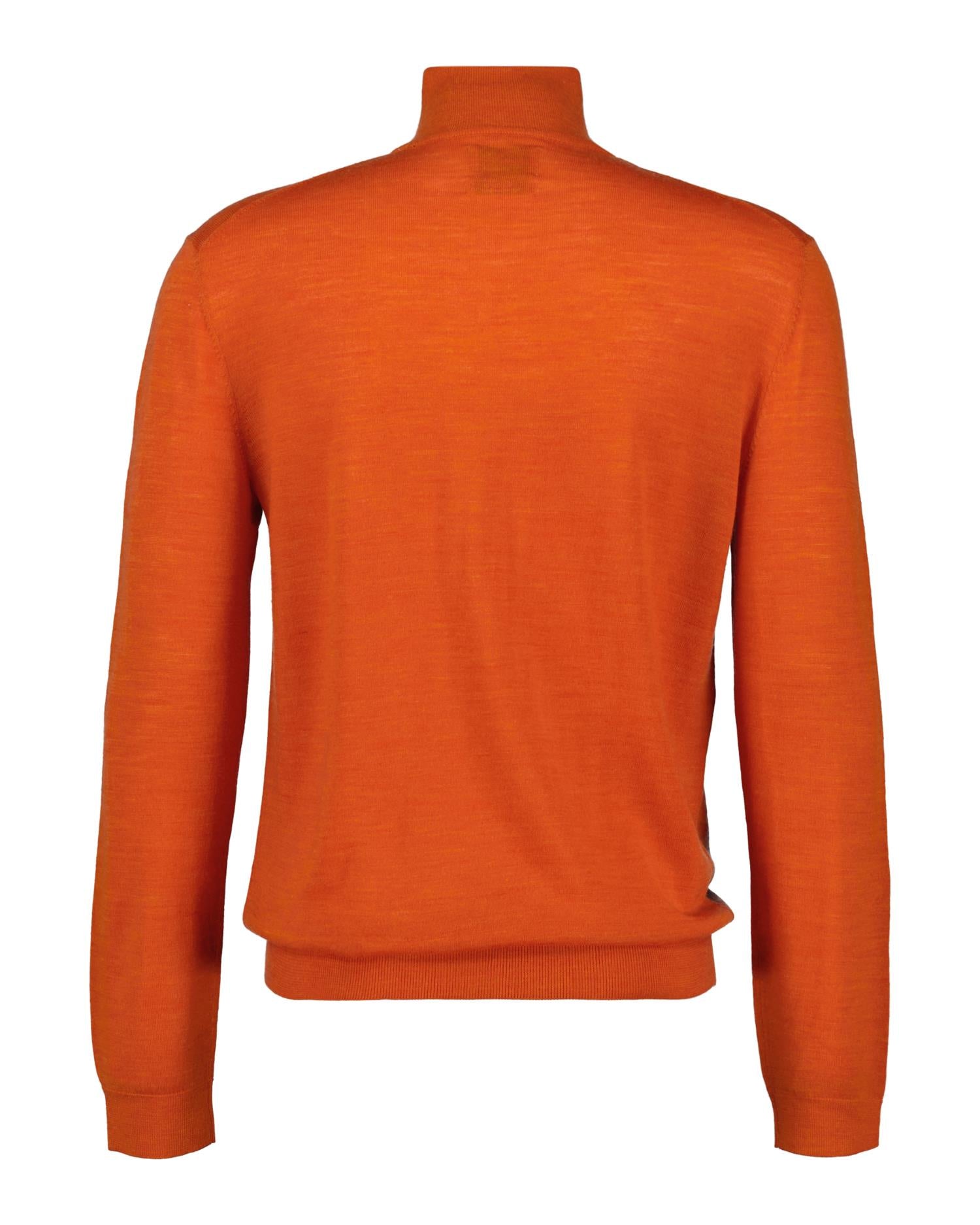 EXTRAFINE MERINO WOOL HALF ZIP Orange