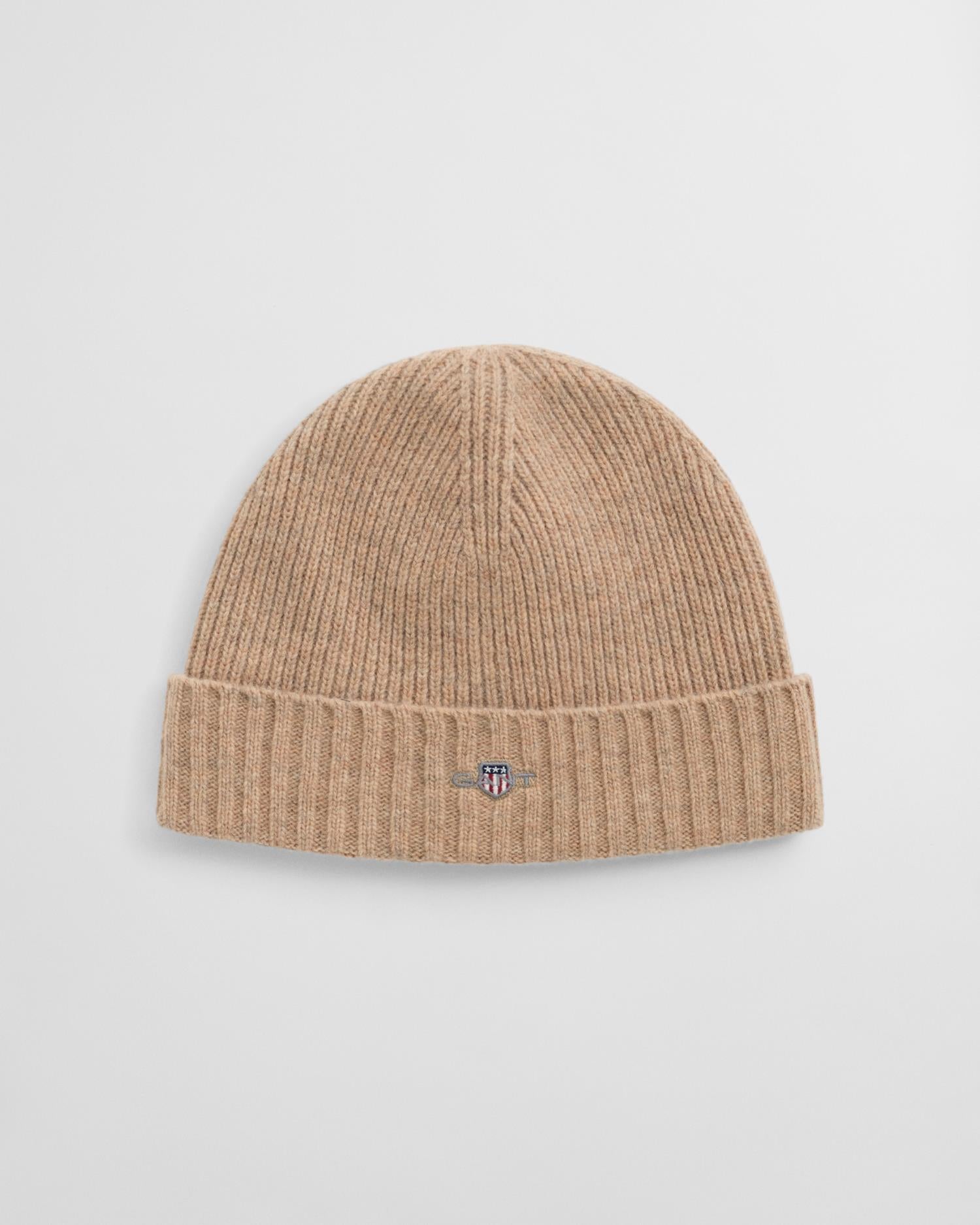 Unisex. Shield Wool Beanie Khaki Melange