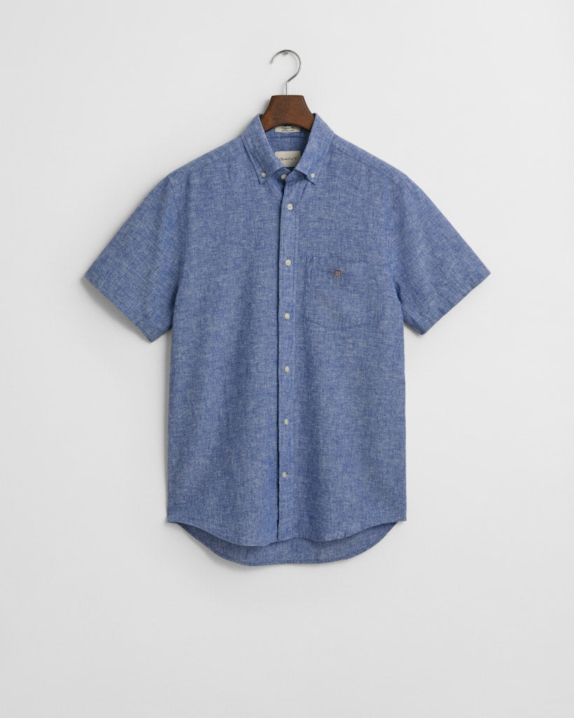 REG COTTON LINEN SS SHIRT Rich Blue