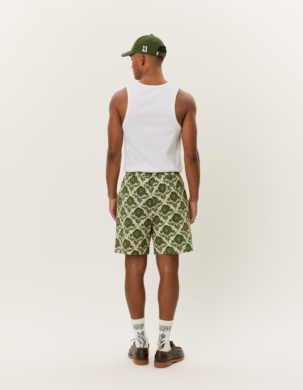 Lesley Flower Tile AOP Shorts Vintage Green/Ivory