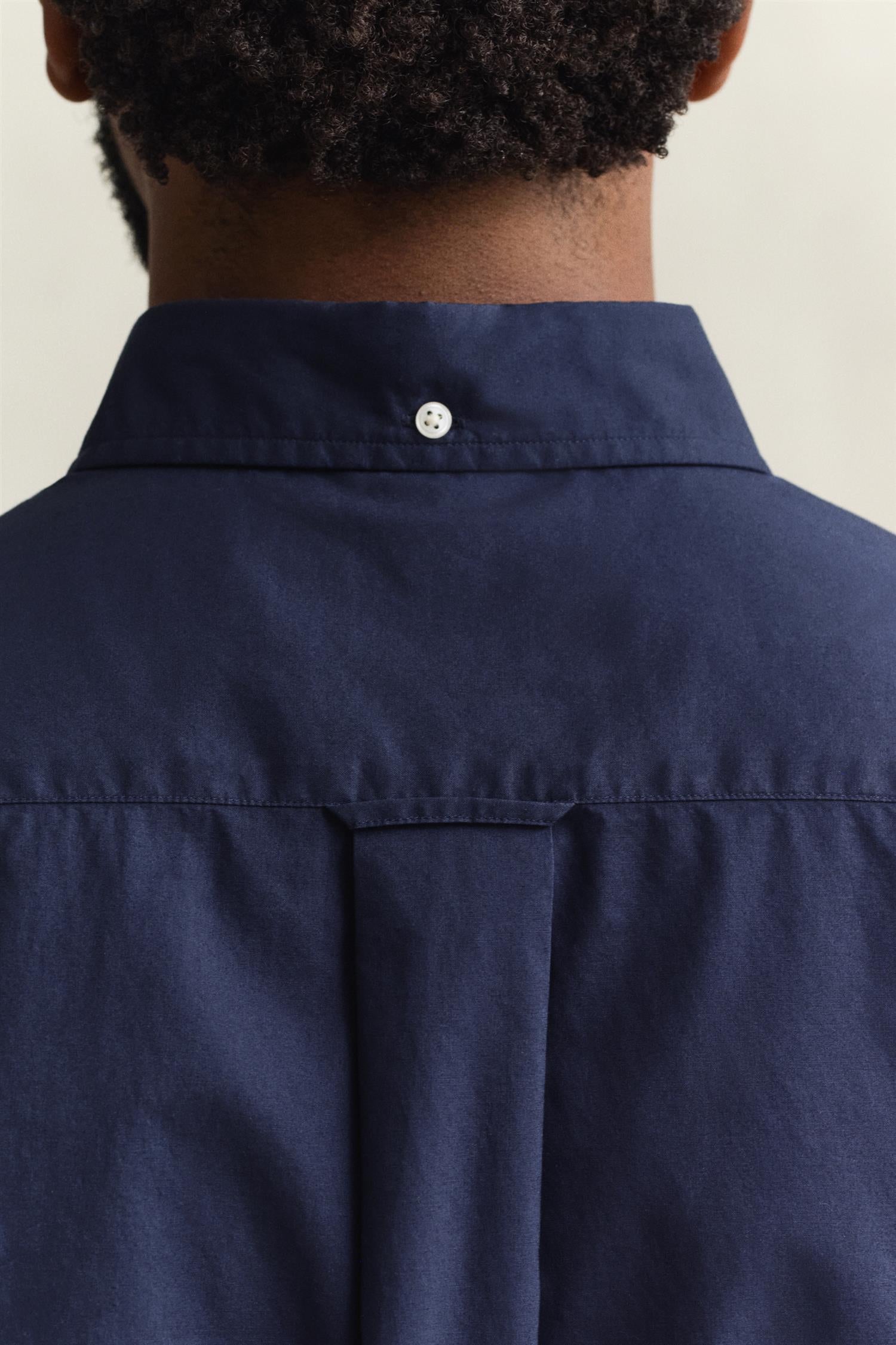 Reg Classic Poplin Ss Shirt Marine