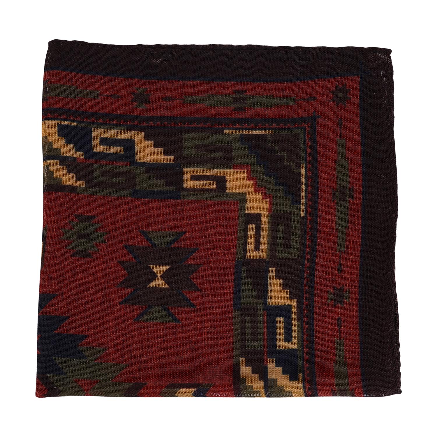 Double face pocket square Rust