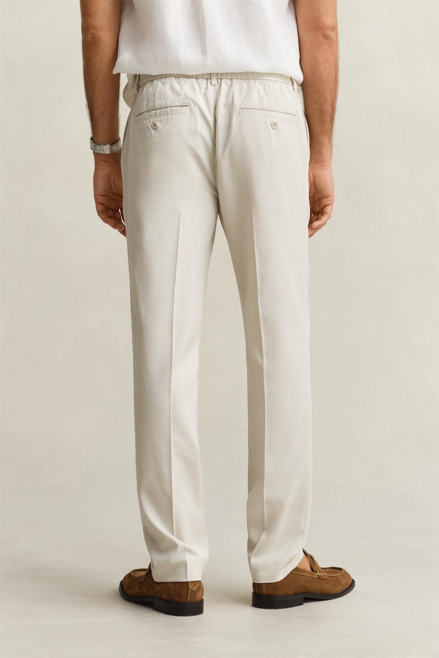 Slim Smart Cot/lyocell Pants Sand