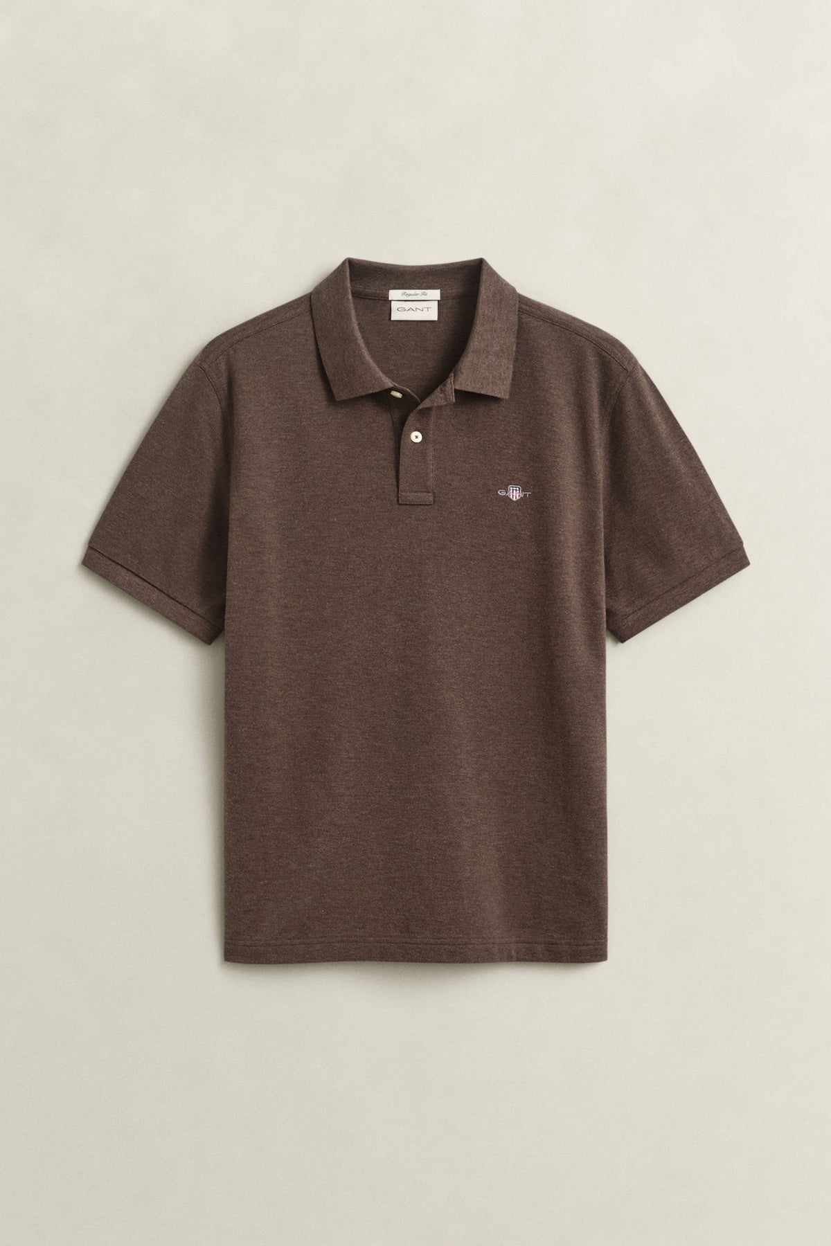 Classic Regular Polo Shirt Black Brown Melange