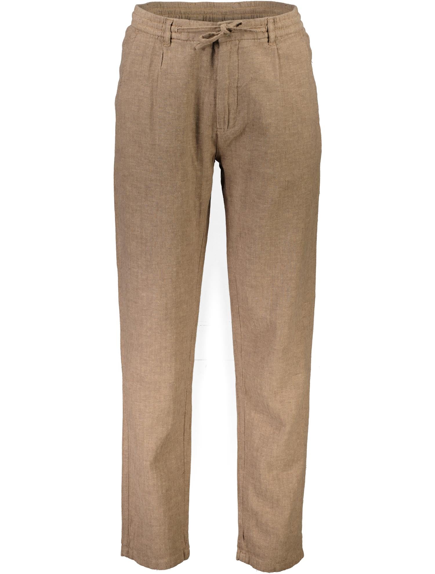 Linen blend herringbone pants Dk Stone