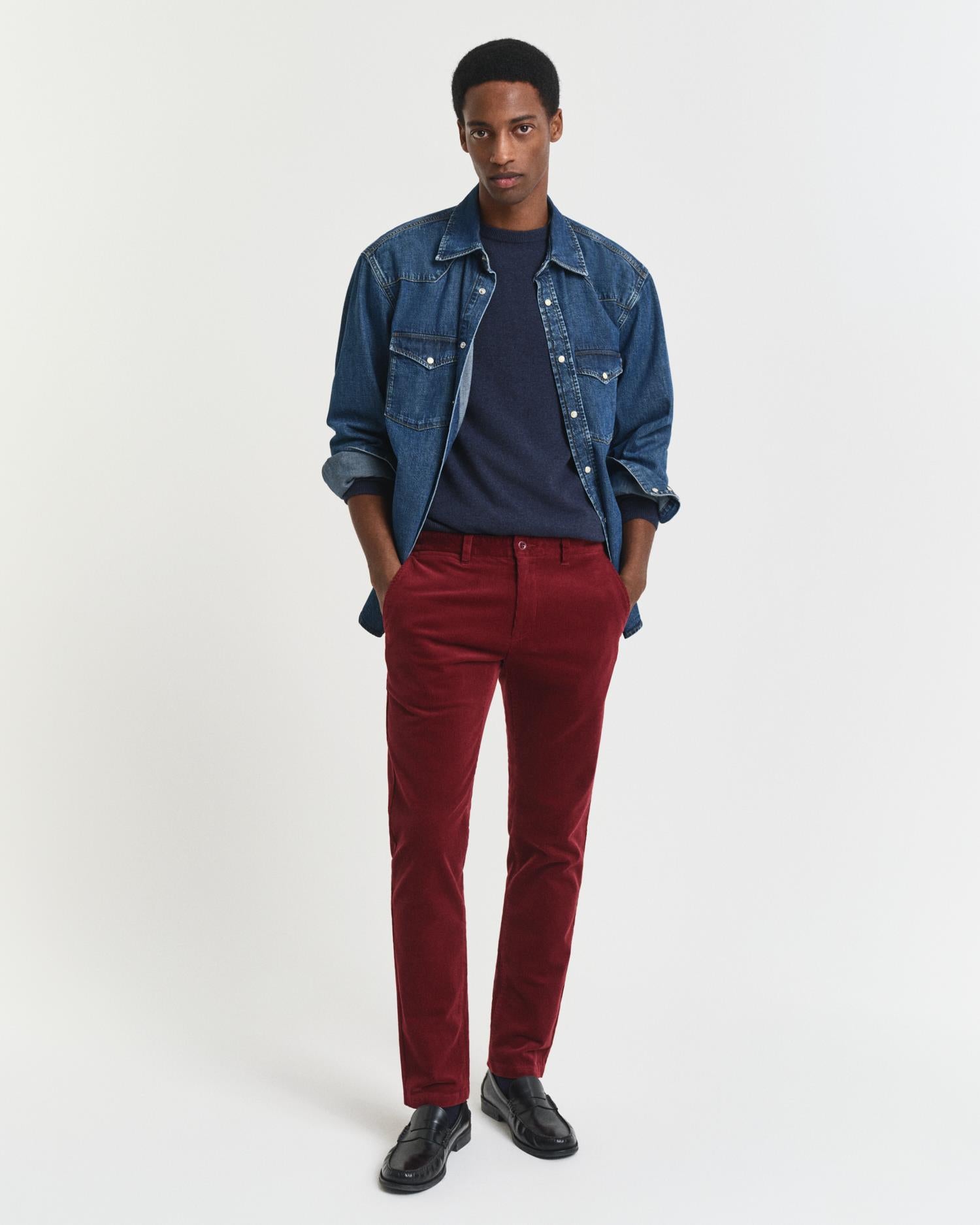 Slim Cord Chinos Plumped Red