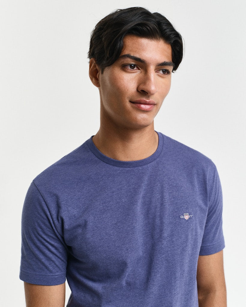 Reg Shield Ss T-Shirt Dk Jeansblue Melange