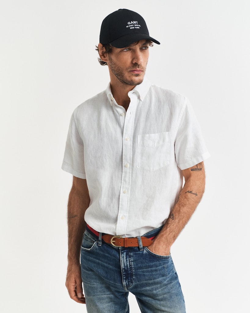 REG LINEN SS SHIRT White