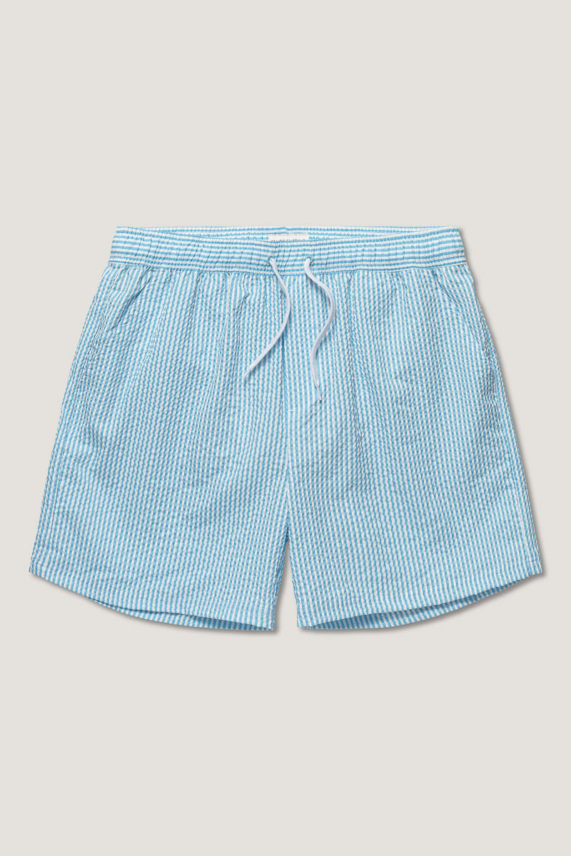 Seersucker Swimshort Blue/White