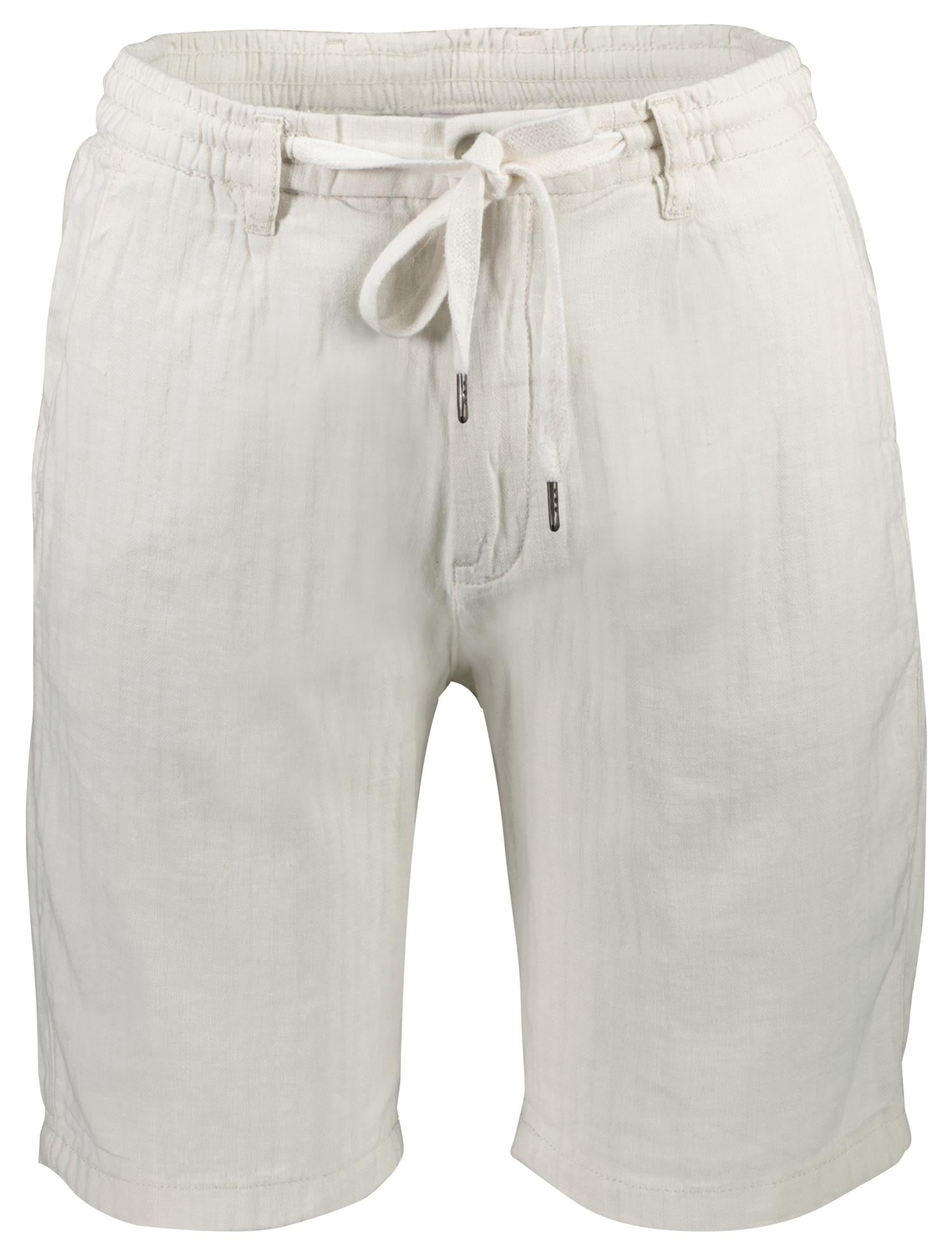 Linen blend herringbone short Optical White