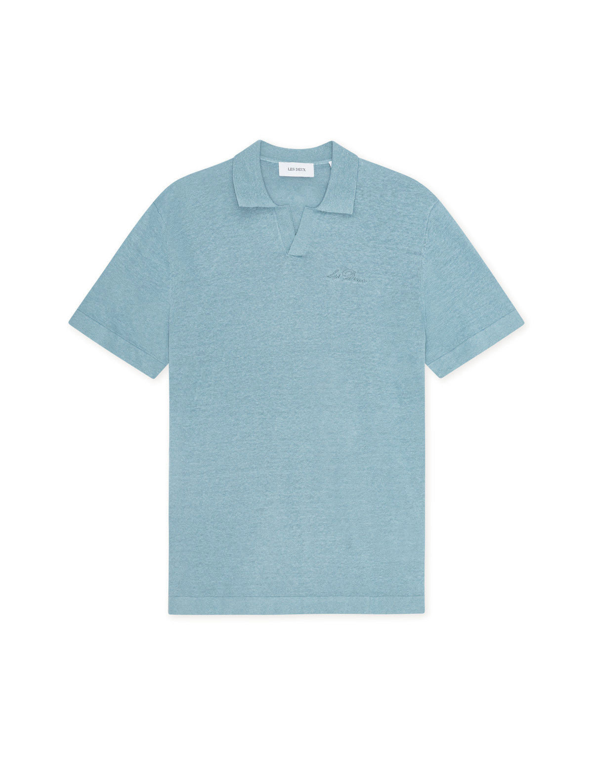 Signature Knit Polo Faded Denim Blue