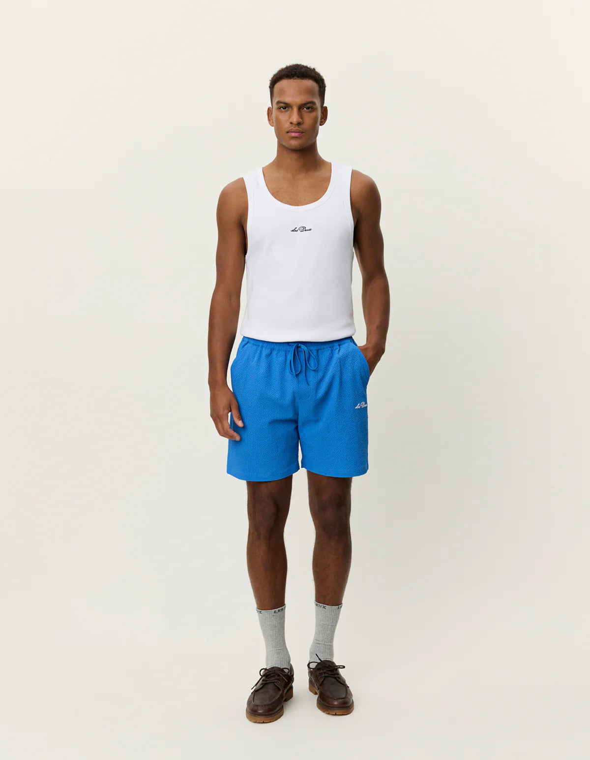 Stan seersucker swim shorts Blå