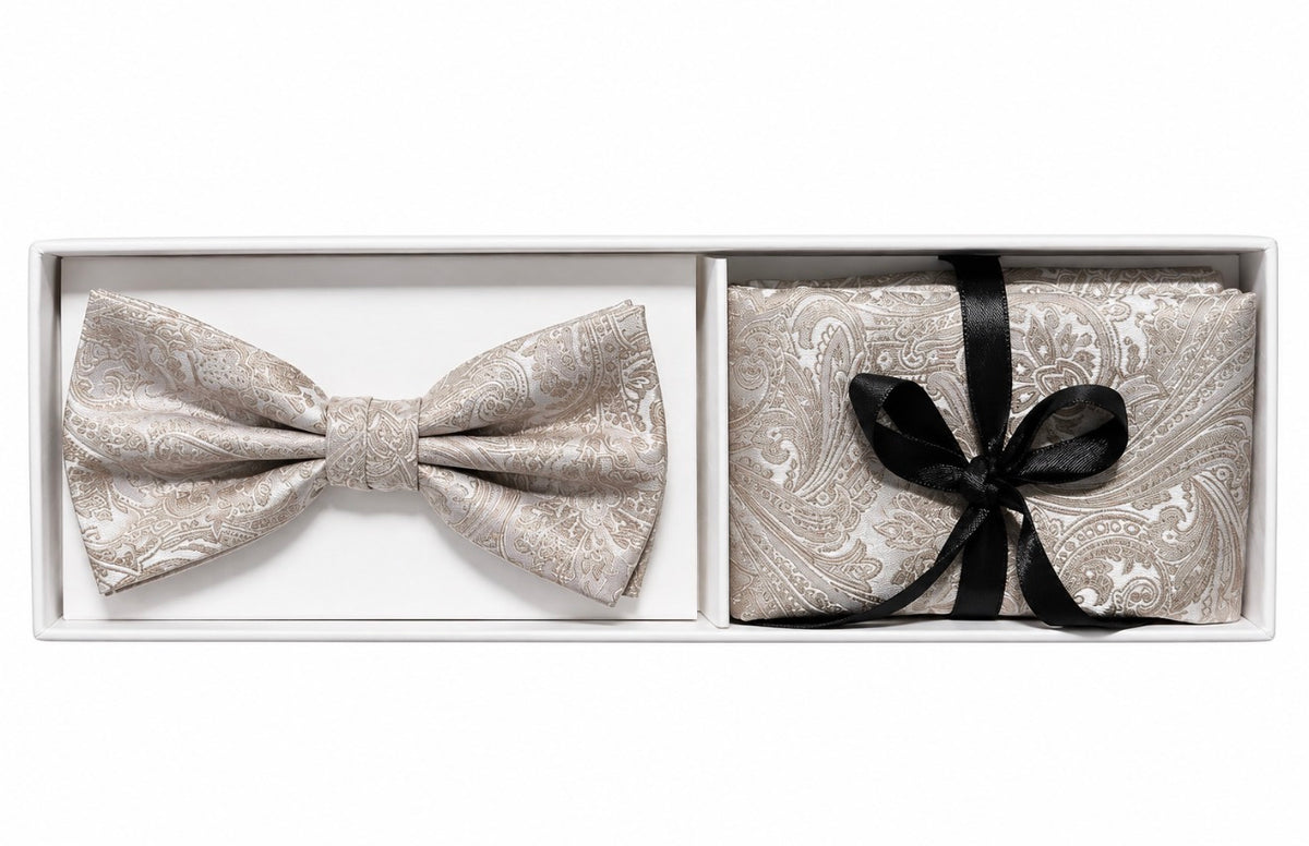 Pre tie & pocket square box set sand Sand