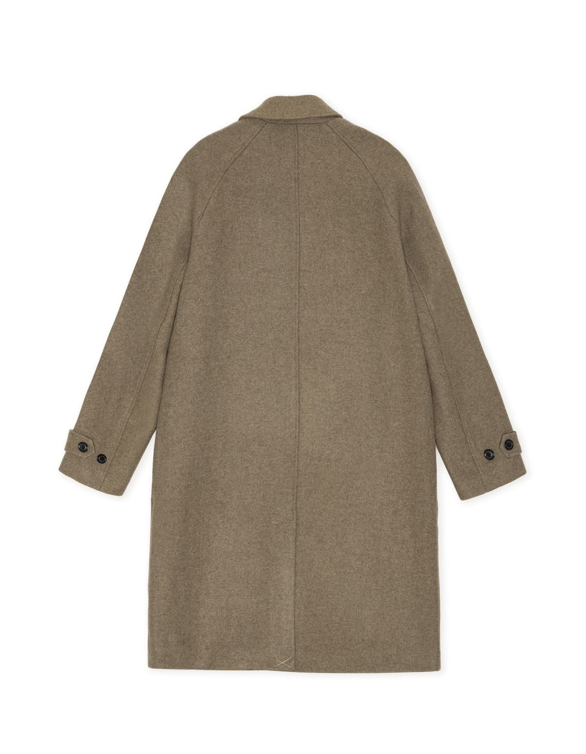 Solid Wool Coat Dark Sand Melange