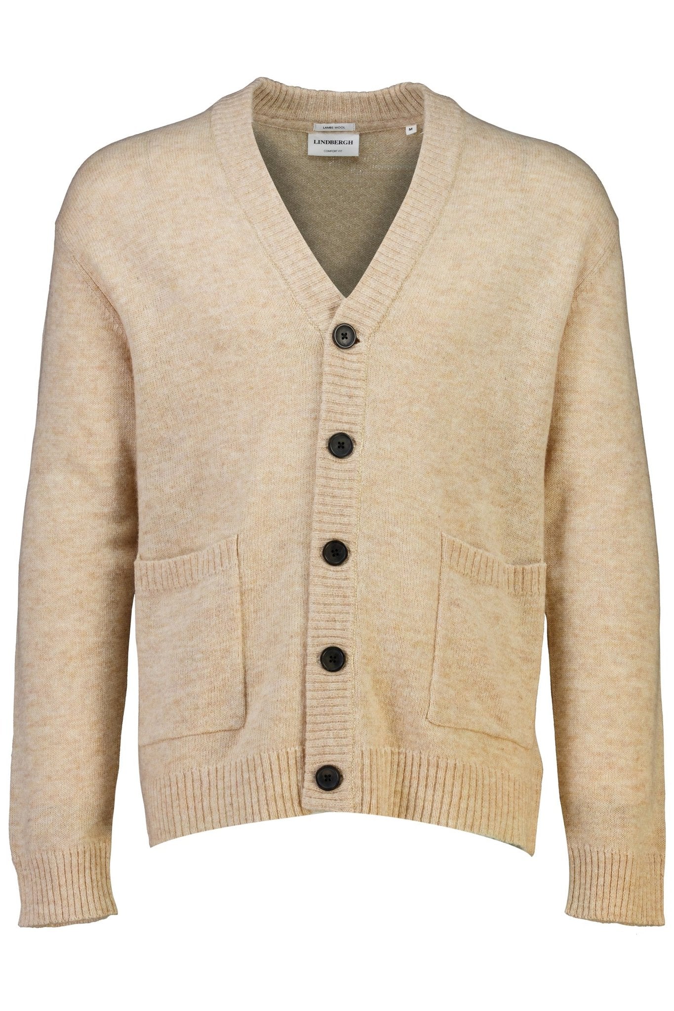 Lambswool button cardigan Light Sand