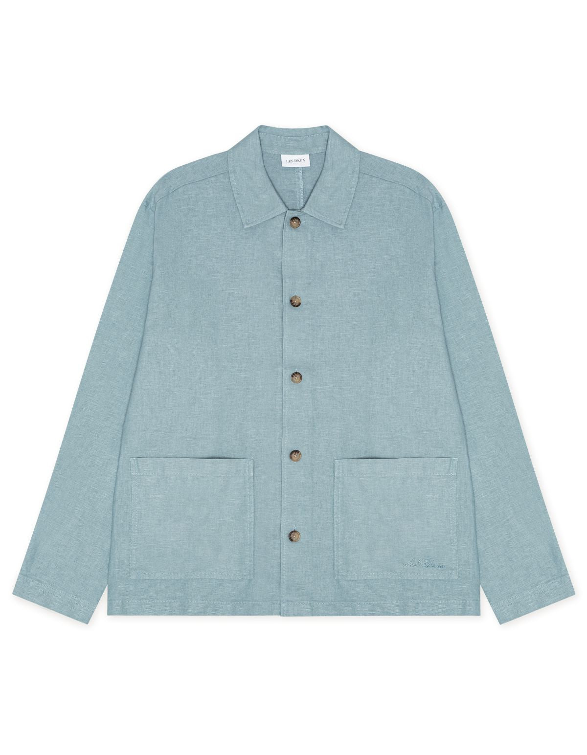 Linen Overshirt Faded Denim Blue