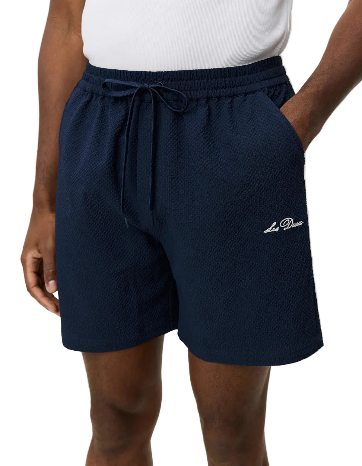 Stan seersucker swim shorts Dark Navy