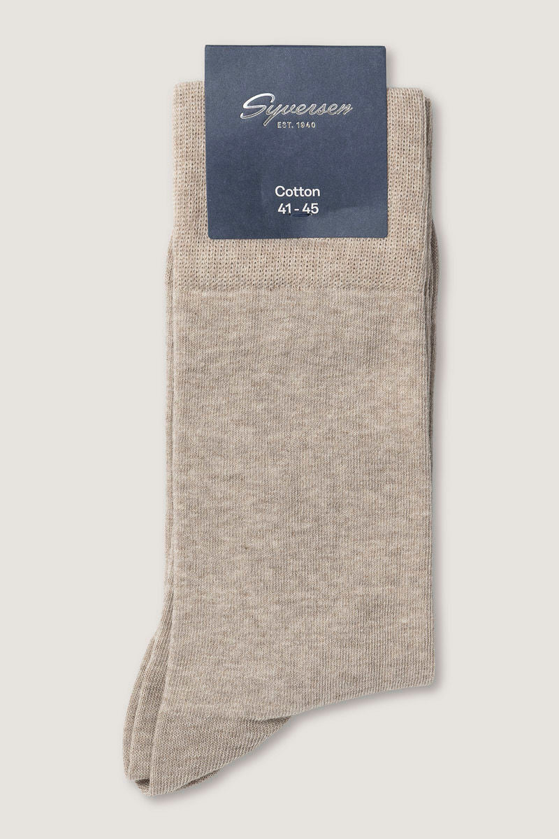 Cotton Crew Sock Beige