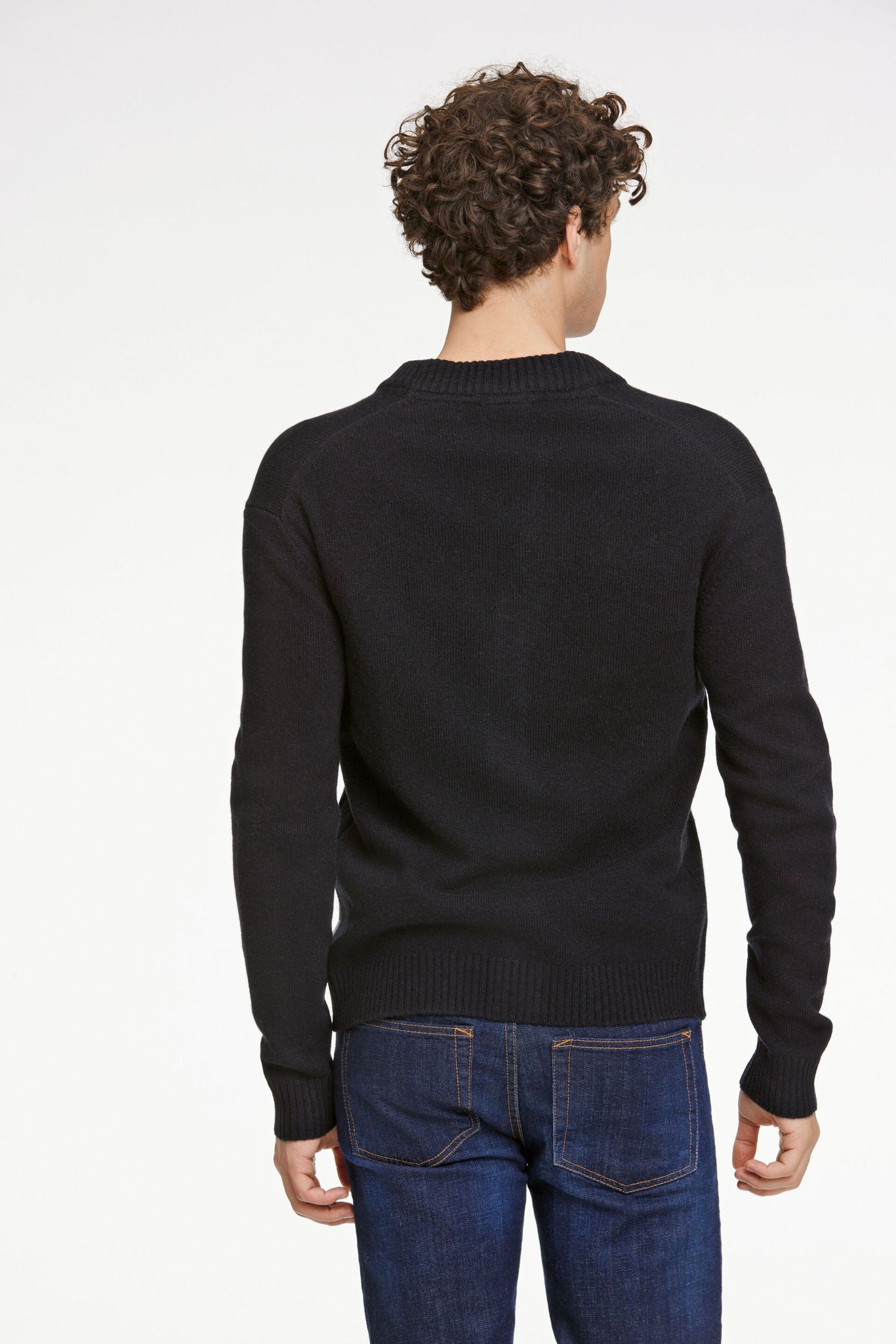 Lambswool button cardigan Black