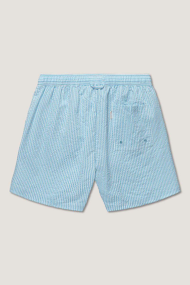 Seersucker Swimshort Blue/White