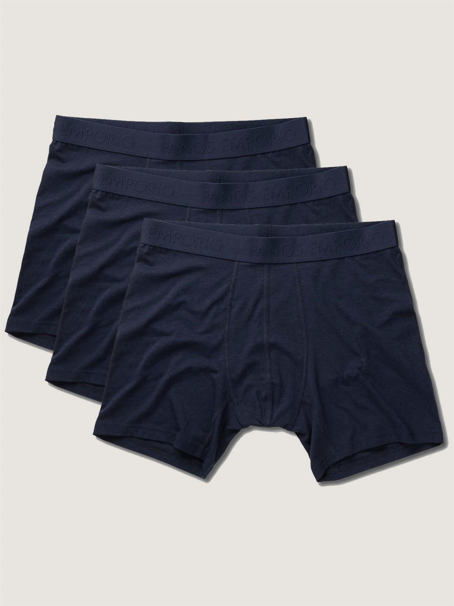 3pk Base Bamboo Boxer Blå
