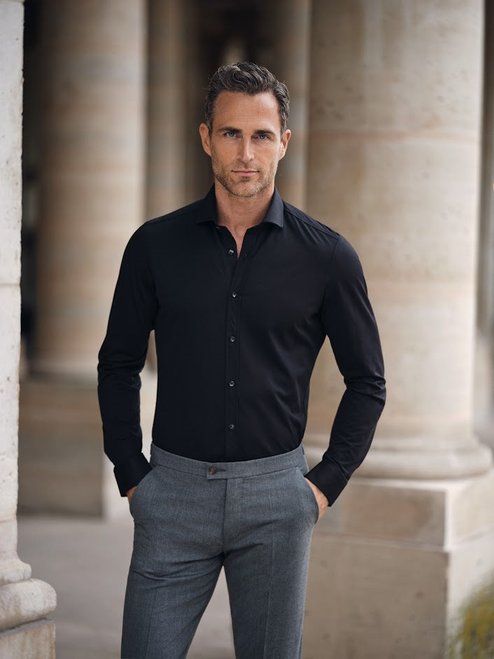 Leo slim fit Sort