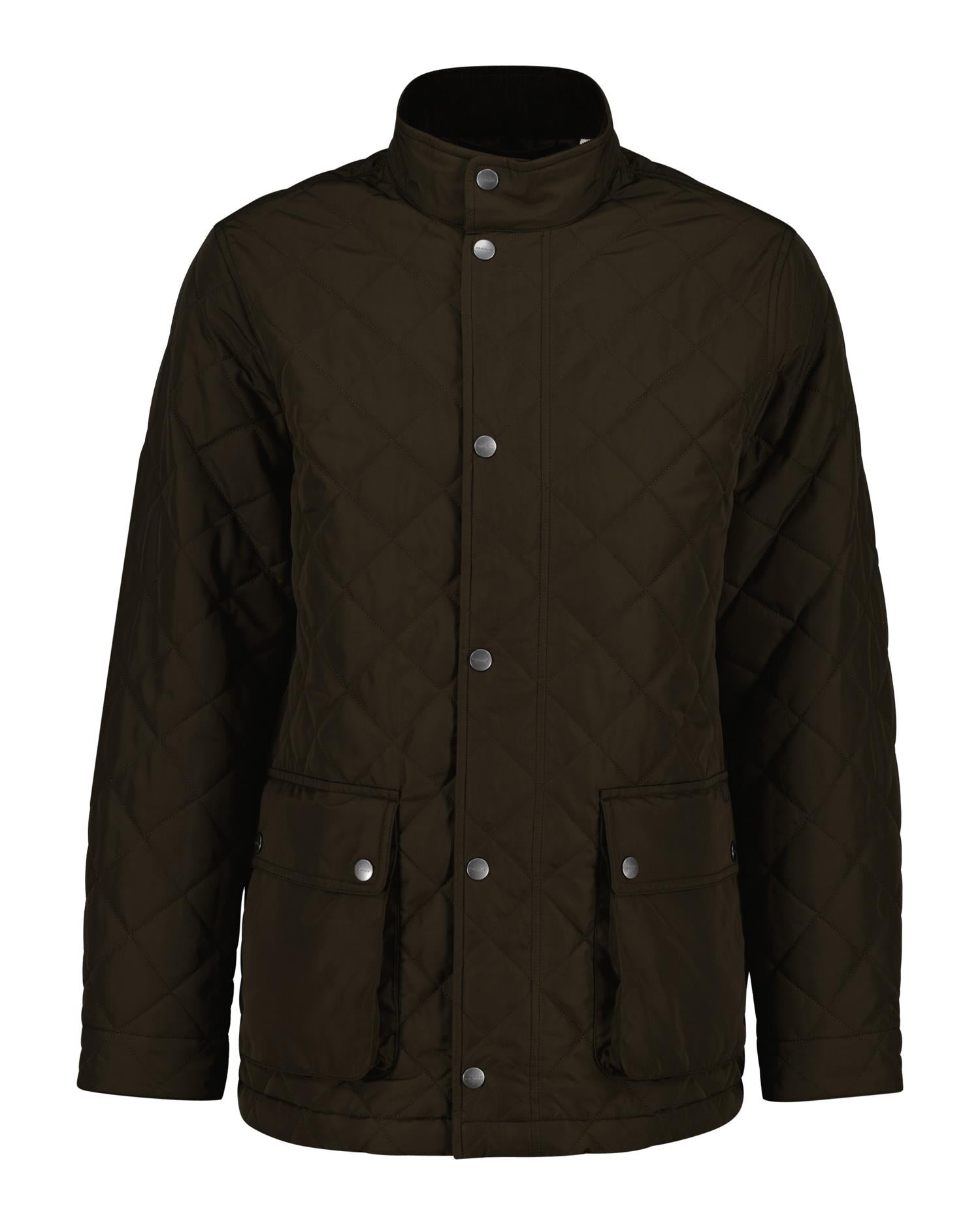 Quilted Mid Jacket Black Brown
