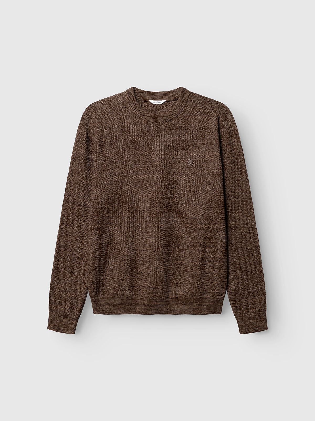 Gablamix Coro O-Neck Lsknit Brown Slate