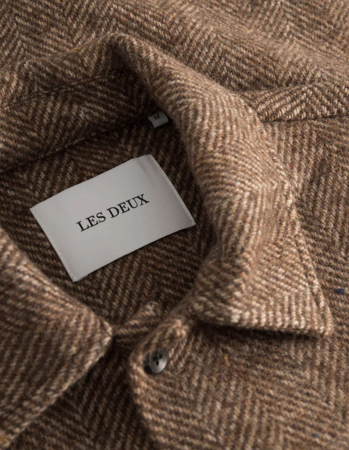 Milian herringbone overshirt Coffee Bean