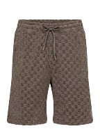 Jacquard Checkered Towel Shorts Dk Stone