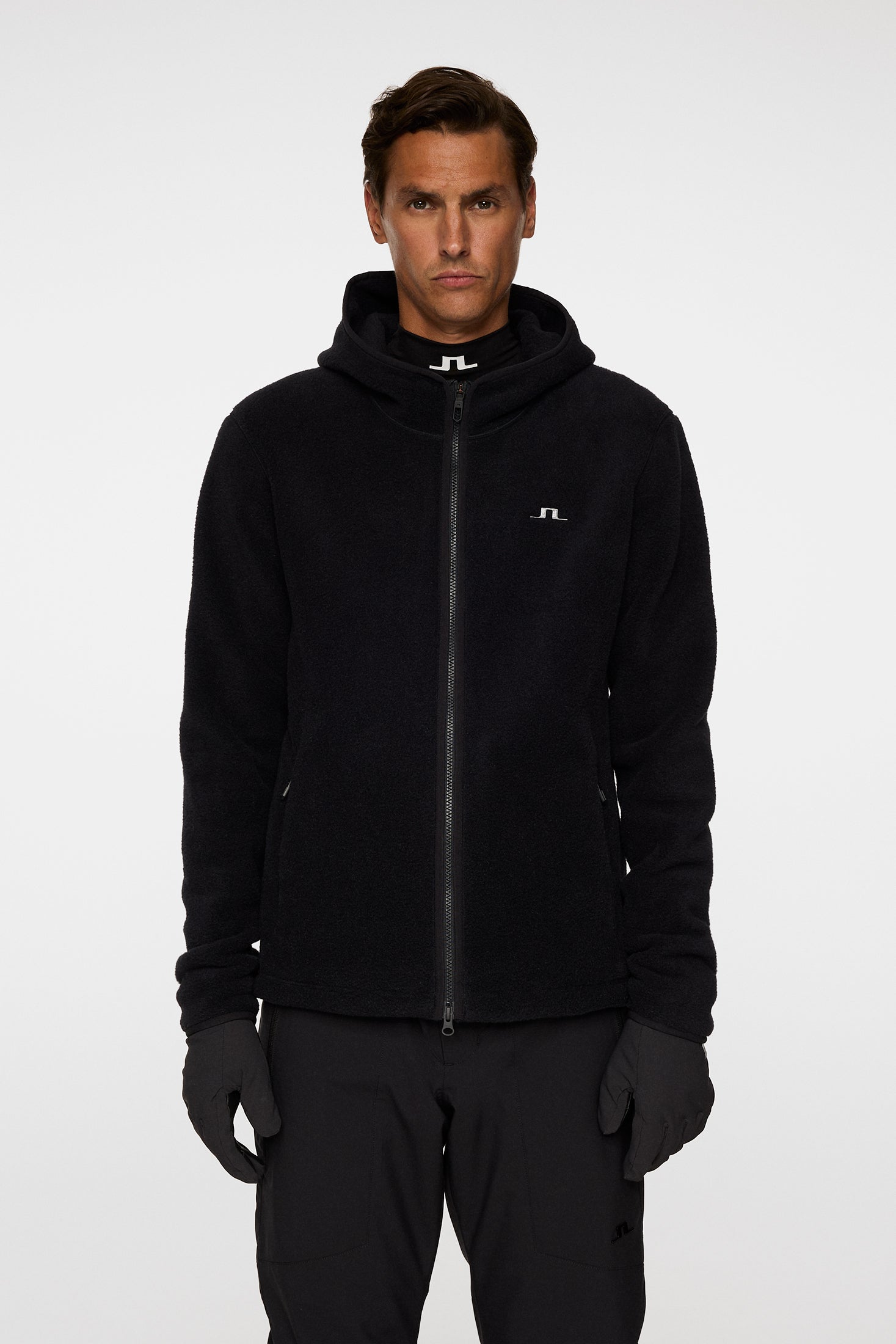 Seymor fleece zip hood Black