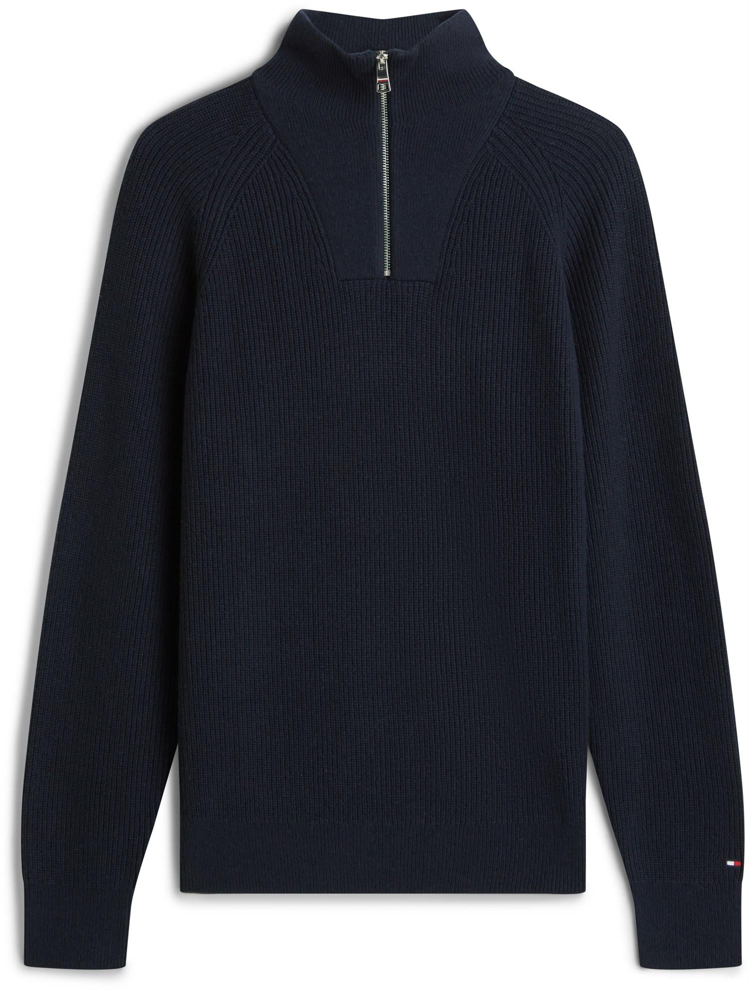 Fisherman Rib Zip Mock Dark Night Navy