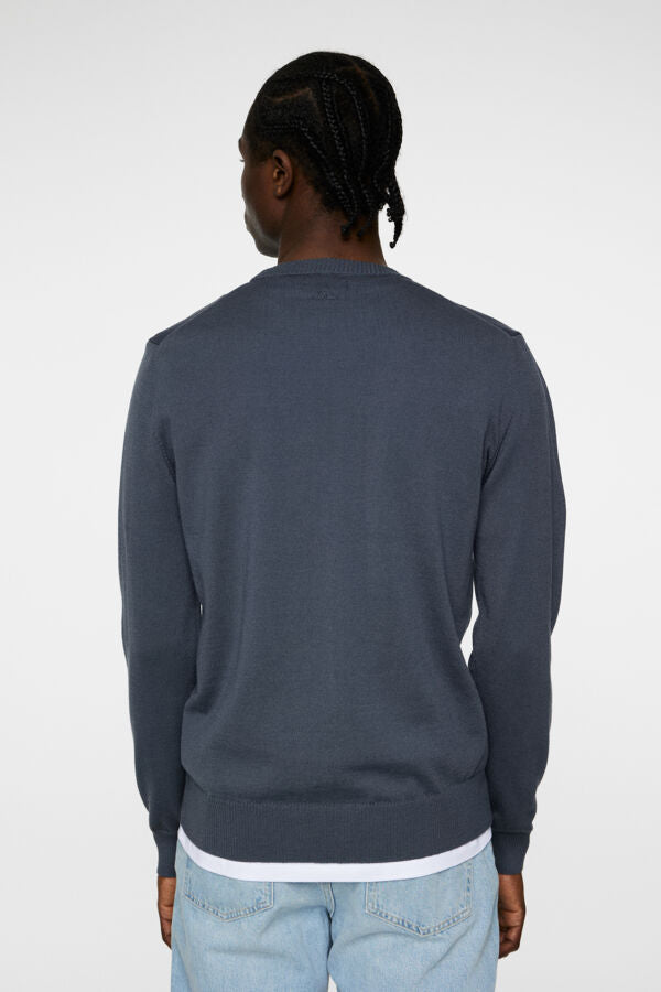 Keane Cotton Wool Crew Neck Ombre Blue